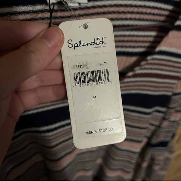 NWT Splendid Striped Flare Bell Sleeve Ribbed Knit Sweater Top Size Medium - Picture 4 of 8